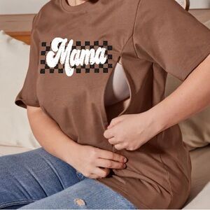 Nursing Top with 'Mama' Print